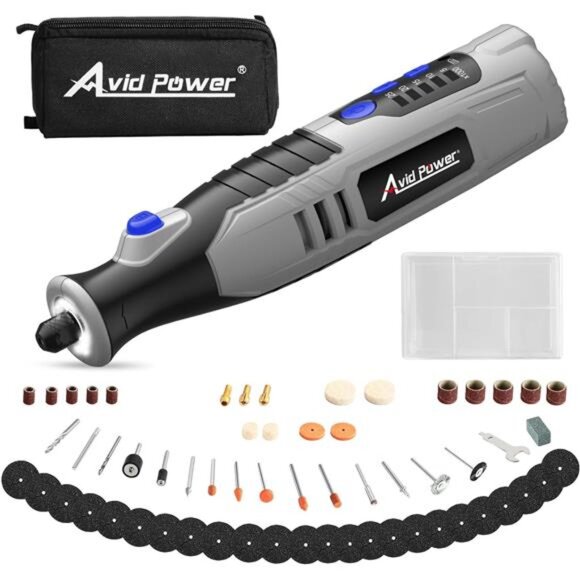 Cordless Rotary Tool 2.0 Ah 8V Rechargeable Rotary Tool, 4 Front LED Lights - Picture 1 of 7